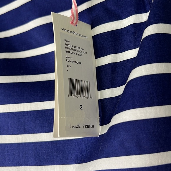 NWT Vineyard vines Border Print Pencil skirt size 2 - Picture 5 of 8